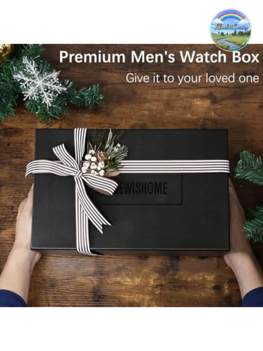 20-Slot Watch Box with Glass Lid, Synthetic Leather, Velvet Lining, Watch